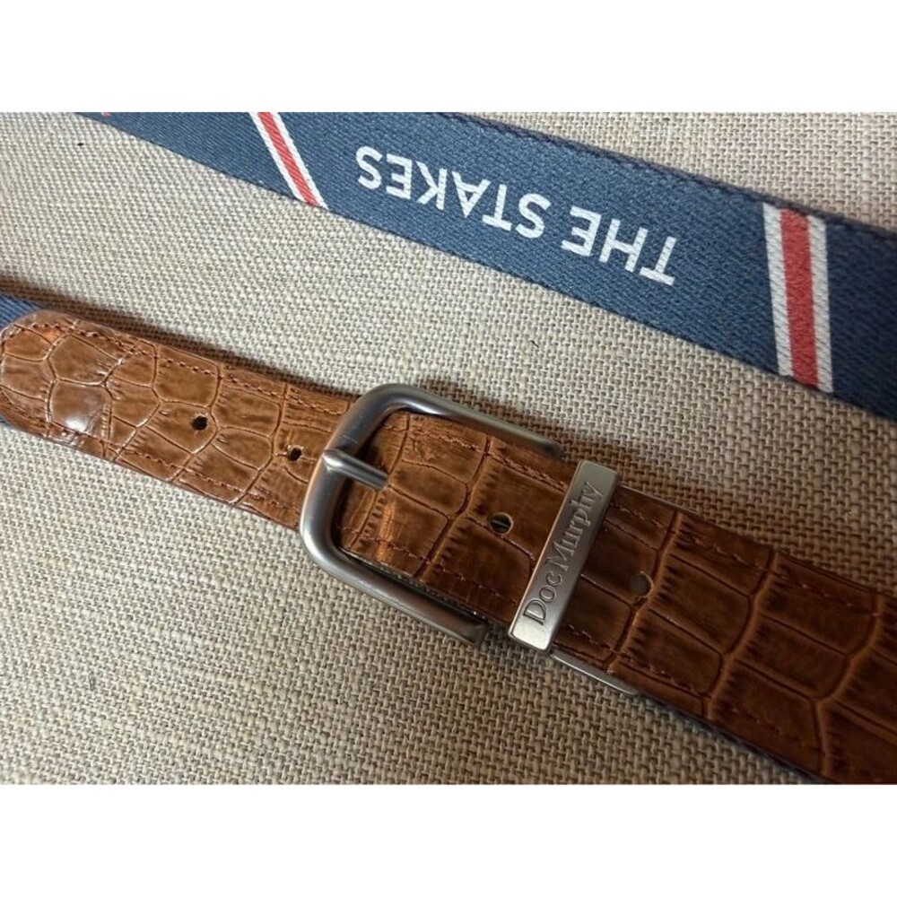 Doc Murphy 'The Stakes' Leather & Ribbon Belt - Picture 3 of 5
